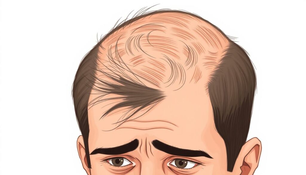 hairline receding on one side